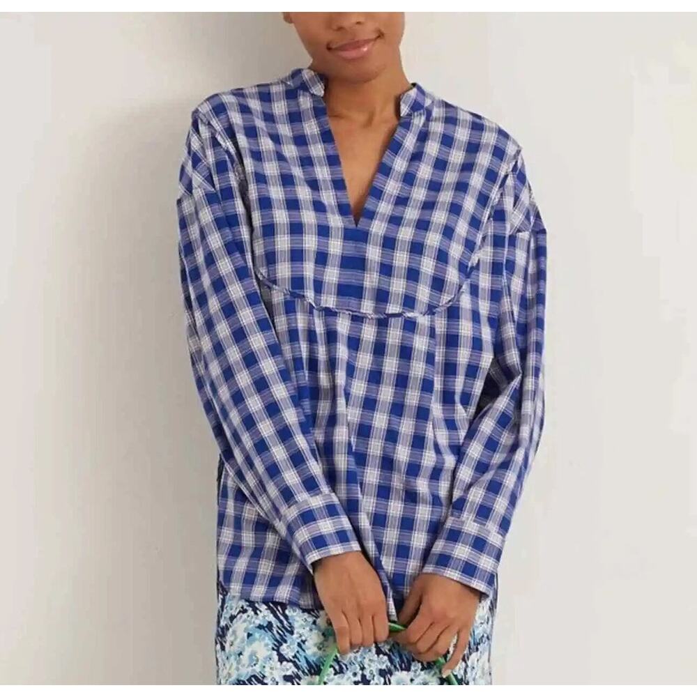 Rachel Comey Cala Top Blue Plaid Size 2 NWT - Picture 2 of 13